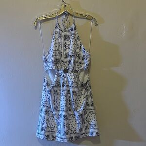 Elodie Monochrome Backless Halter Dress